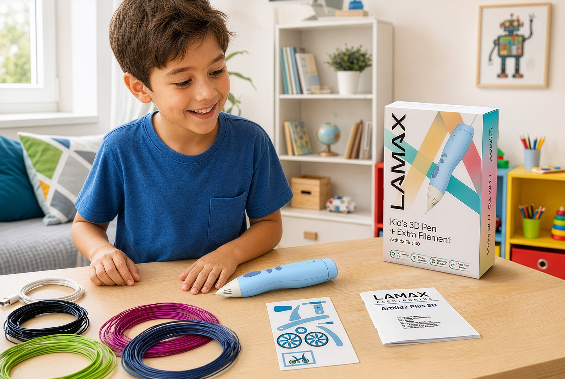 LAMAX ArtKid2 Play 3D Pink kreatywna zabawa dla dzieci poza ekranem
