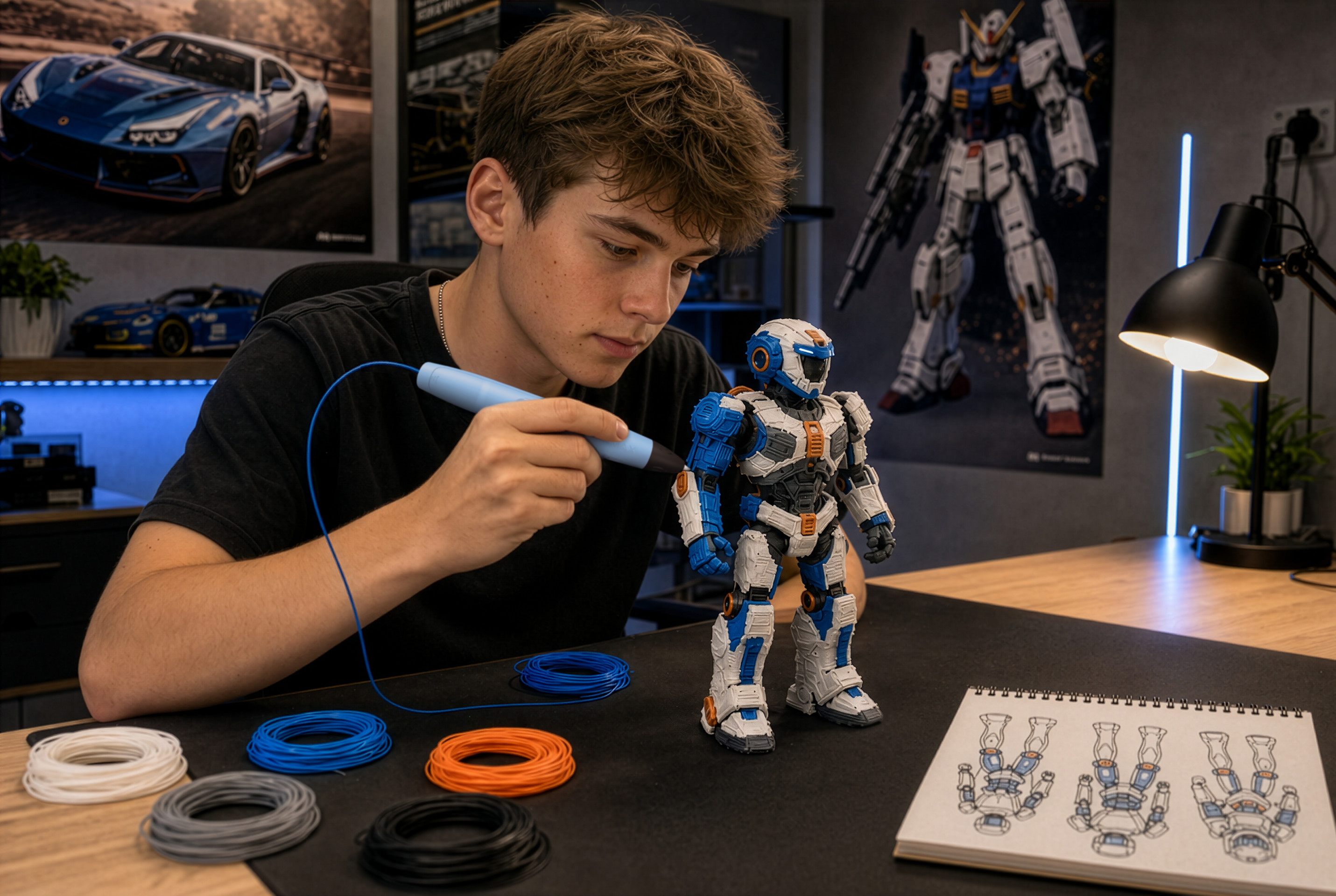 LAMAX ArtKid2 Pro 3D Blue do tworzenia modeli i dekoracji 3D