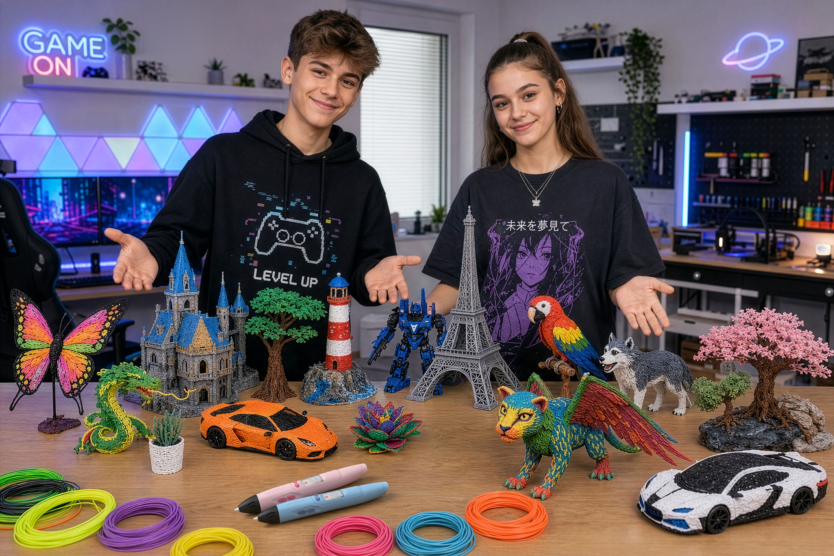 Wyświetlacz LAMAX ArtKid2 Pro 3D Blue pokazujący temperaturę i prędkość
